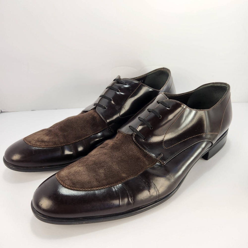 Moreschi Italy Brown Leather Suede Derby Dress Classic Shoes Men's Size 9.5